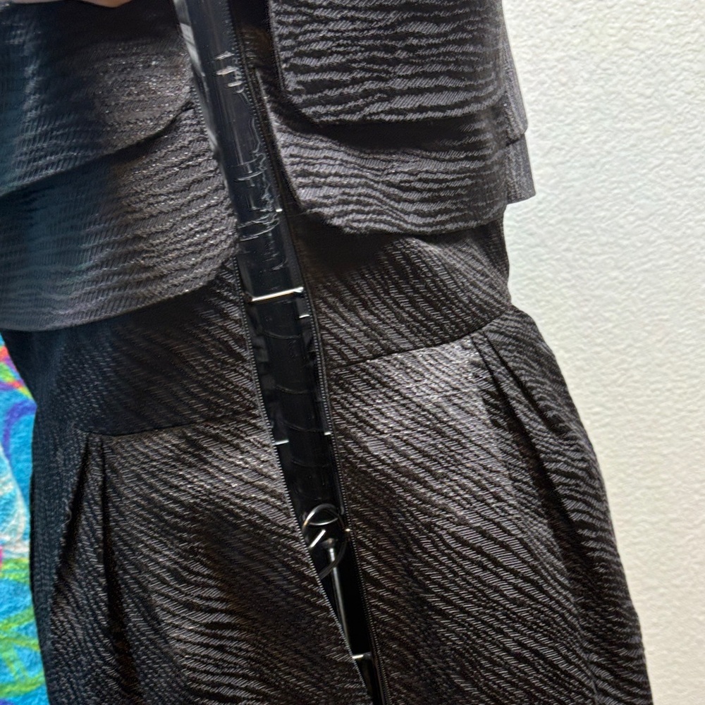 Bcbgeneration Black Strapless Bow Front Textured … - image 7